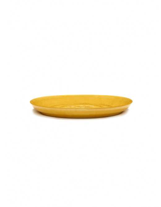 <transcy>Serving Dish Feast S L35 X W35 H4 Cm Sunny Yellow Swirl-Dots Black</transcy>