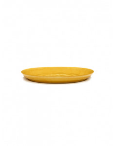 Serveerschotel Feast S D35 H4 Cm Sunny Yellow Swirl-Dots Zwart