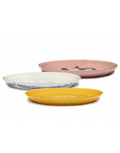 Afbeelding in Gallery-weergave laden, Serveerschotel Feast S D35 H4 Cm Sunny Yellow Swirl-Dots Zwart