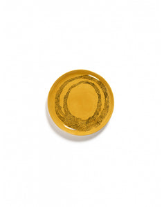 Bord Feast M D22,5 X H2 Cm Sunny Yellow Swirl-Dots Zwart