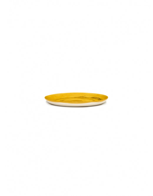 Bord Feast M D22,5 X H2 Cm Sunny Yellow Swirl-Dots Zwart