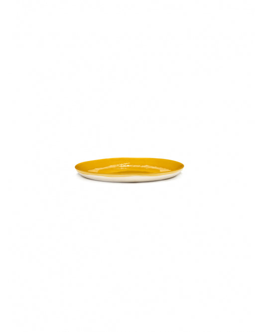 Bord Feast M D22,5 X H2 Cm Sunny Yellow Swirl-Stripes Wit