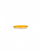 Load image into Gallery viewer, &lt;transcy&gt;Plate Feast S L19 X W19 X H2 Cm Sunny Yellow Swirl-Stripes White&lt;/transcy&gt;