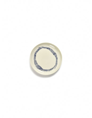Bord Feast S D19 X H2 Cm Wit Swirl-Stripes Blauw