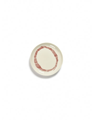 Bord Feast S D19 X H2 Cm Wit Swirl-Stripes Rood