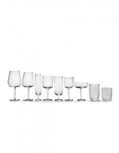 Water Glazen Frosted Wit Base S 33cl Set 4