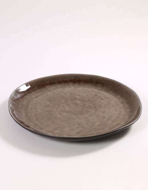 <transcy>Plate Pure Round Large D34 Brown set 2</transcy>