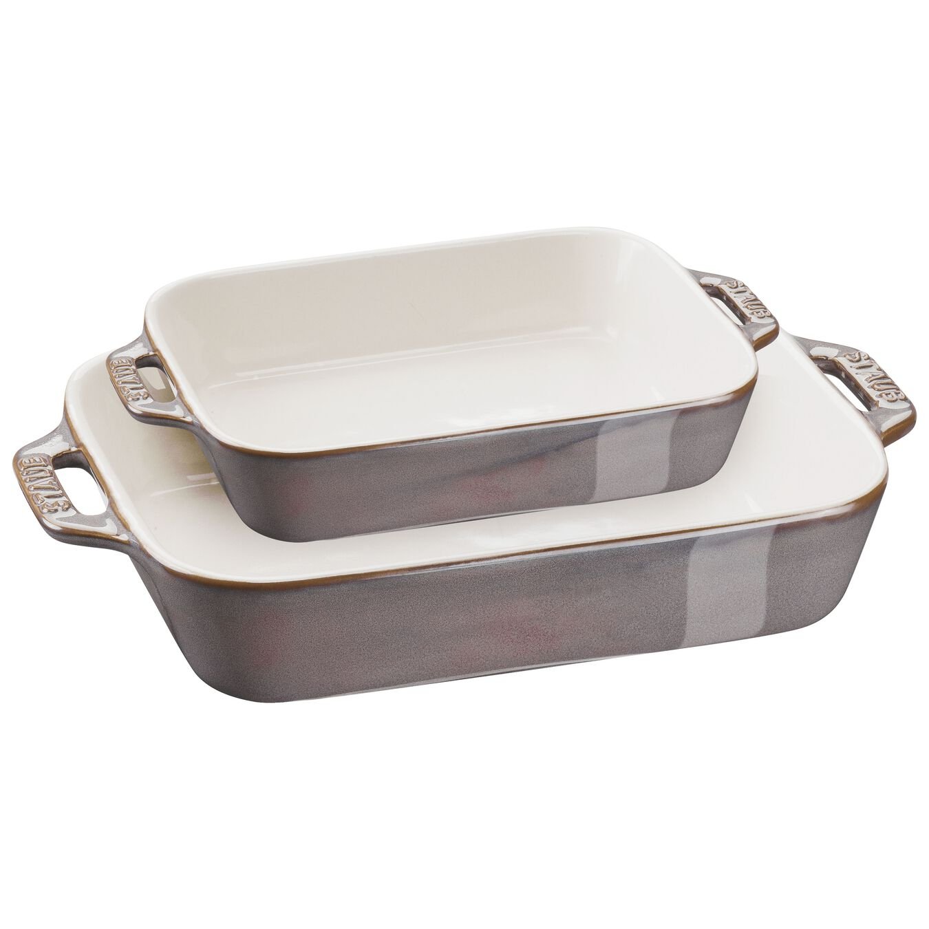 Ovenschotel Staub Ceramic 27x20cm + 20x16cm Ancient Grey