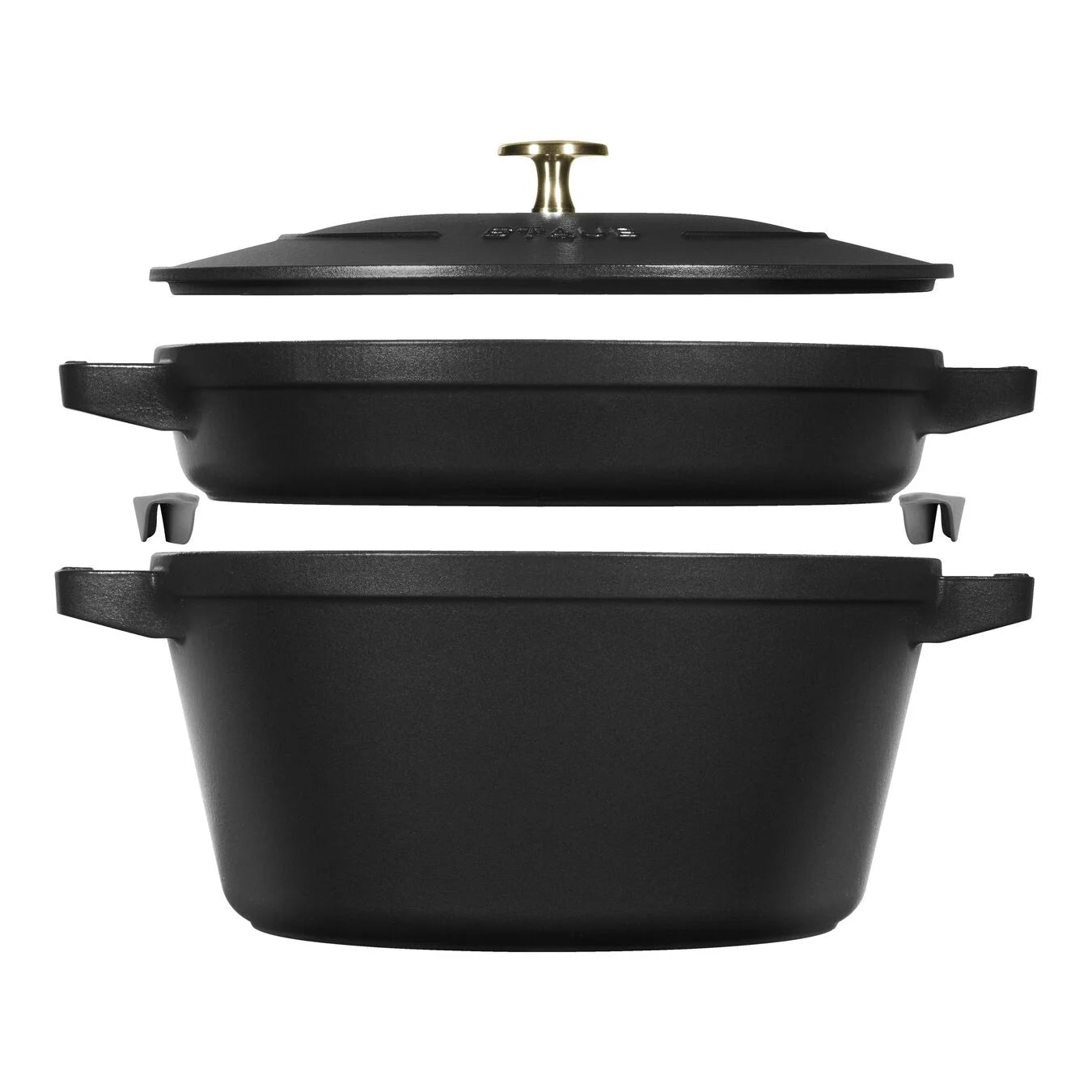 Staub Ronde Cocotte 24cm Stack + Grill Black PROMO