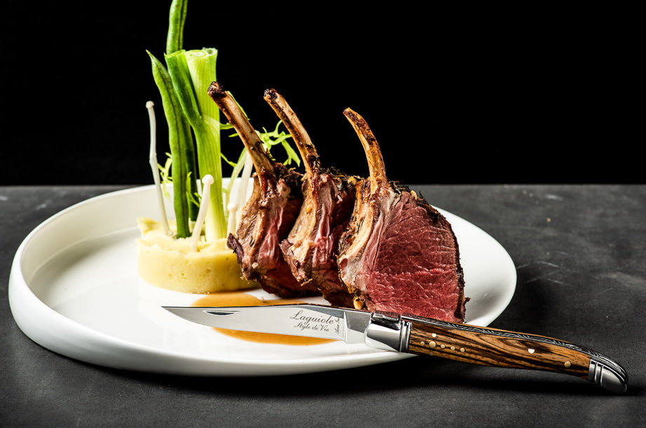 Zakmes Laguiole Zebrano Hout met Aanzetstaal en Etui