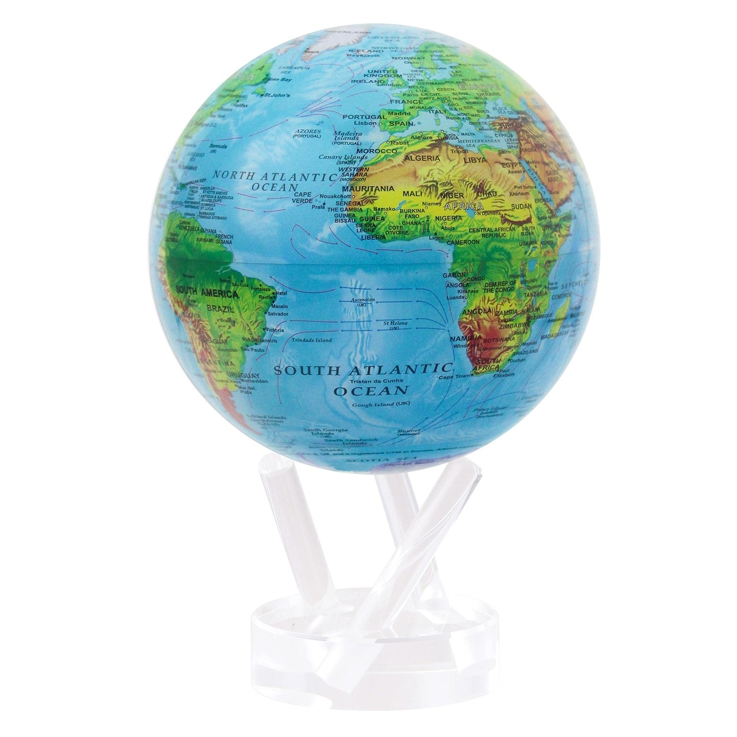 Wereldbol Relief Map Blue M