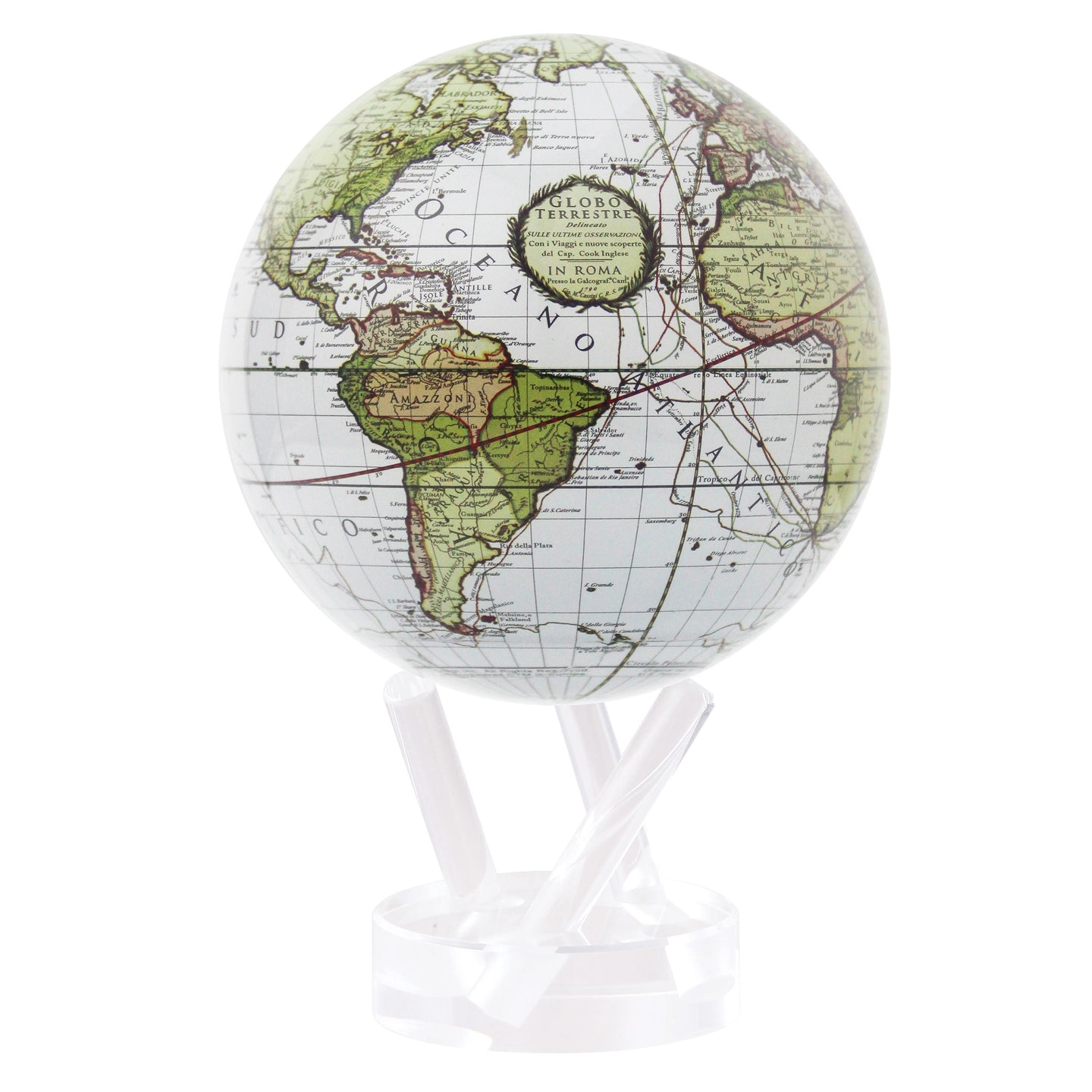 Wereldbol Antique Terrestrial White M