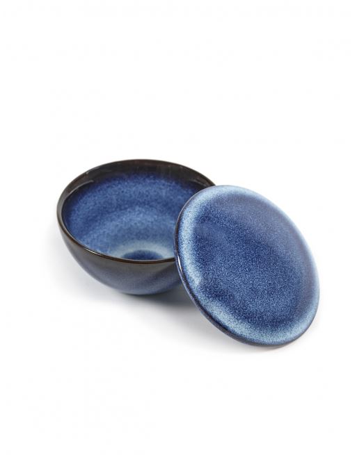 Potje Pure met Deksel S D8,5 H5 Donker Blauw