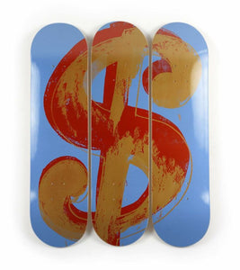 Kunst Skateboard Andy Warhol Dollar Sign Blue, 1981